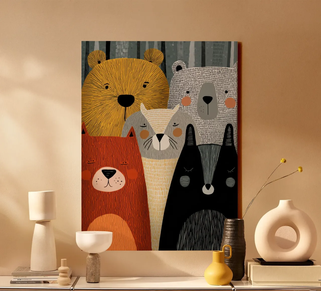 Animals nursery canvas with Floater frame by Imagine