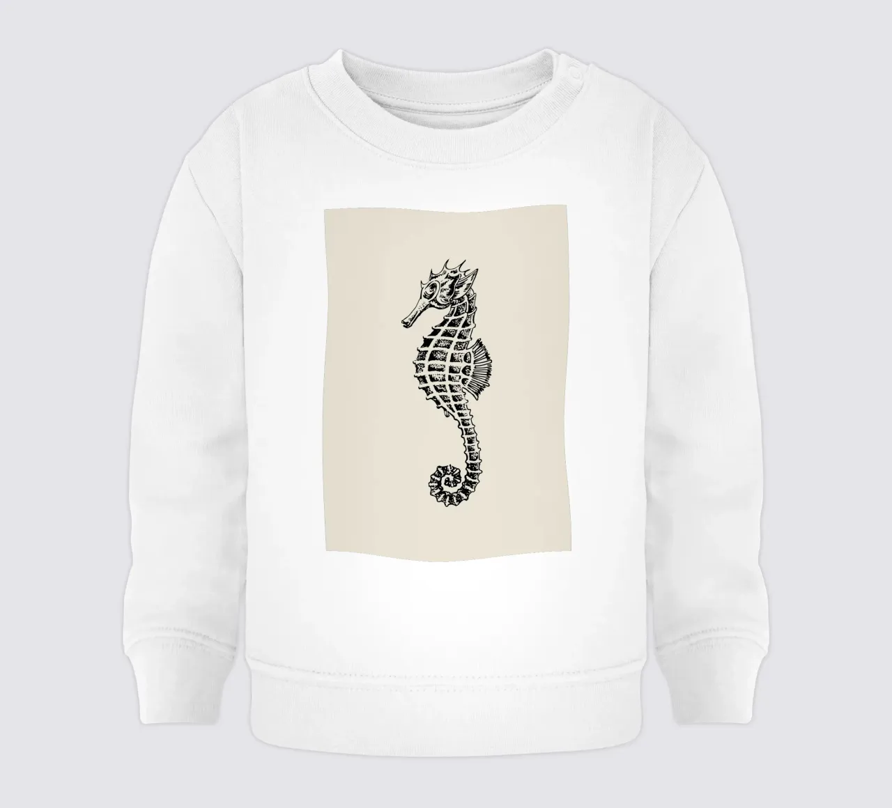 Vintage Seahorse Sketch Print - Nautical Marine Art baby sweatshirt by ClubArt