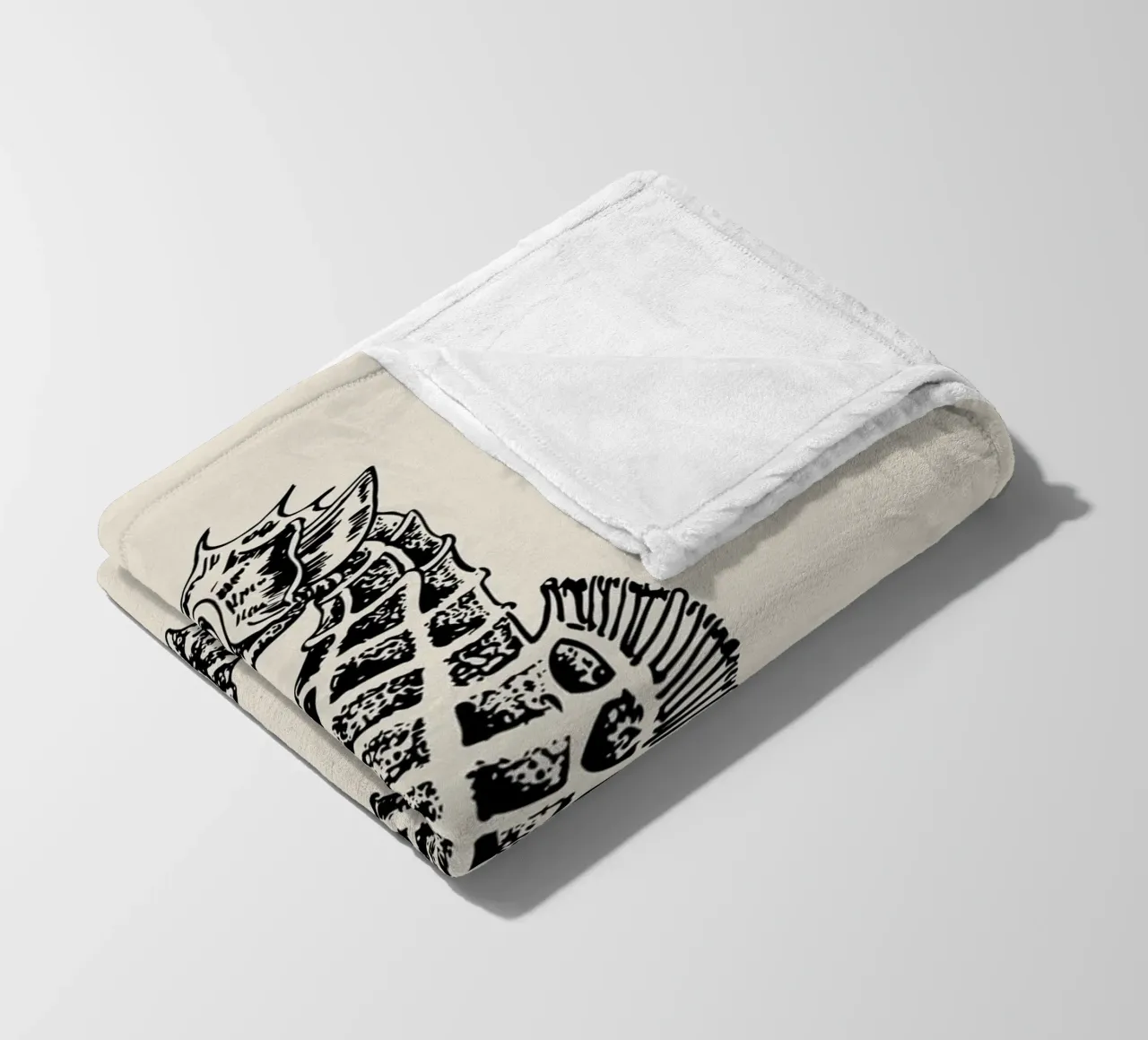 Vintage Seahorse Sketch Print - Nautical Marine Art fleece blanket by ClubArt
