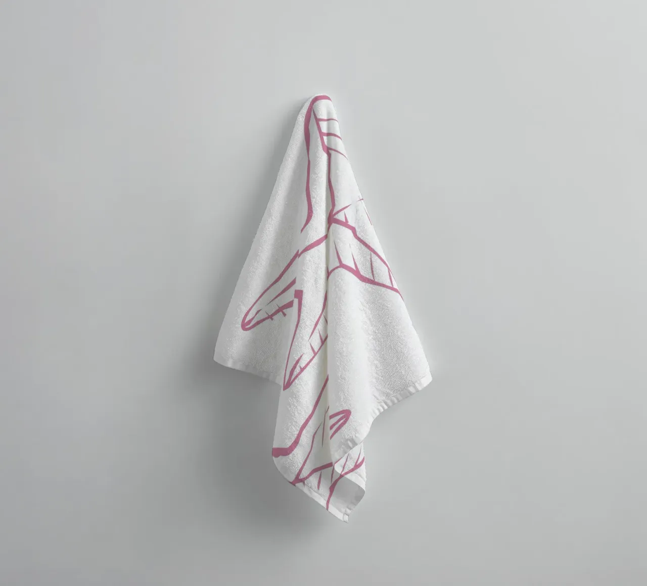 Roze zeester Schets Kunst - Speels Kustdecor badhanddoek van ClubArt