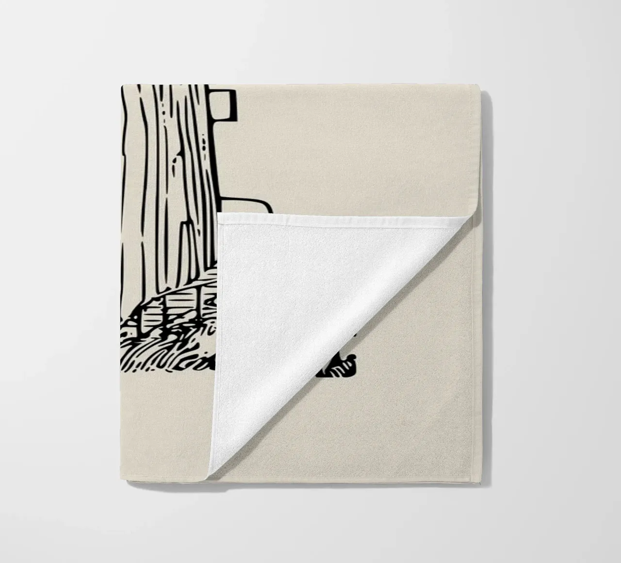 Rustic Lighthouse Sketch Print - Vintage Coastal Art beach towel by ClubArt