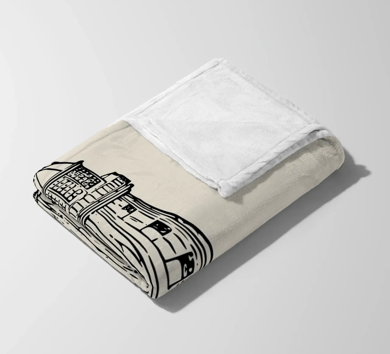 Stampa schizzo del faro rustico - Arte costiera vintage coperta in pile da ClubArt