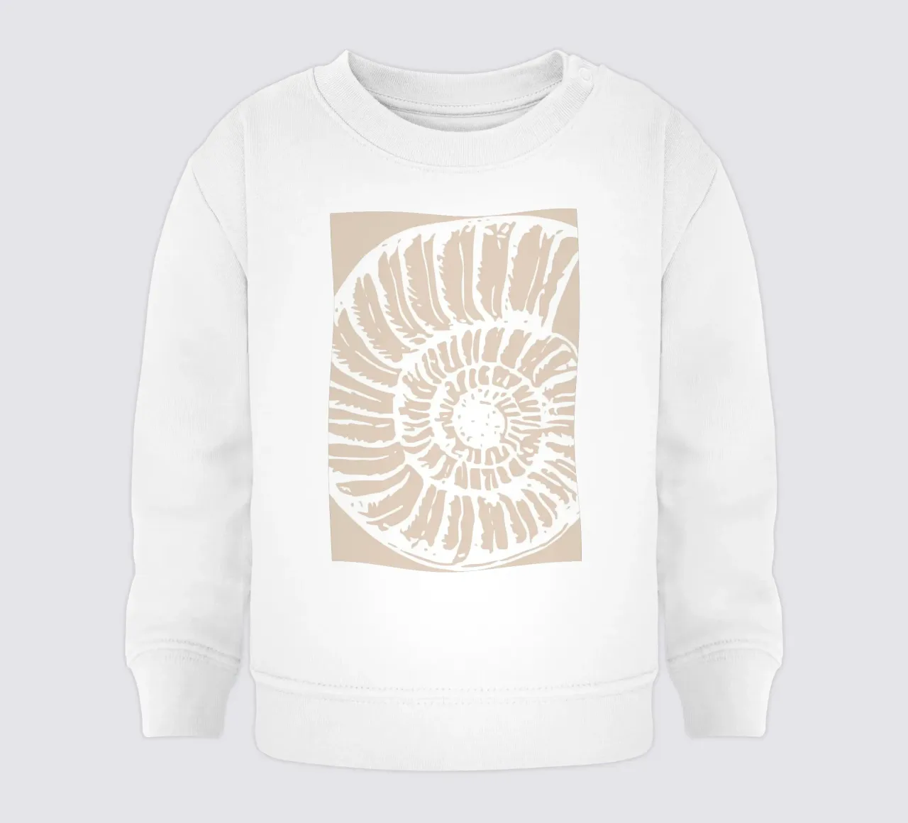 Nautilus Shell Beige Print - Minimalist Ocean Art sudadera de bebé de ClubArt