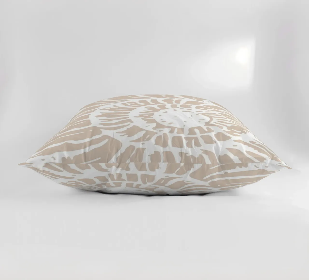 Nautilus Shell Beige Print - Minimalist Ocean Art decorative cushion by ClubArt