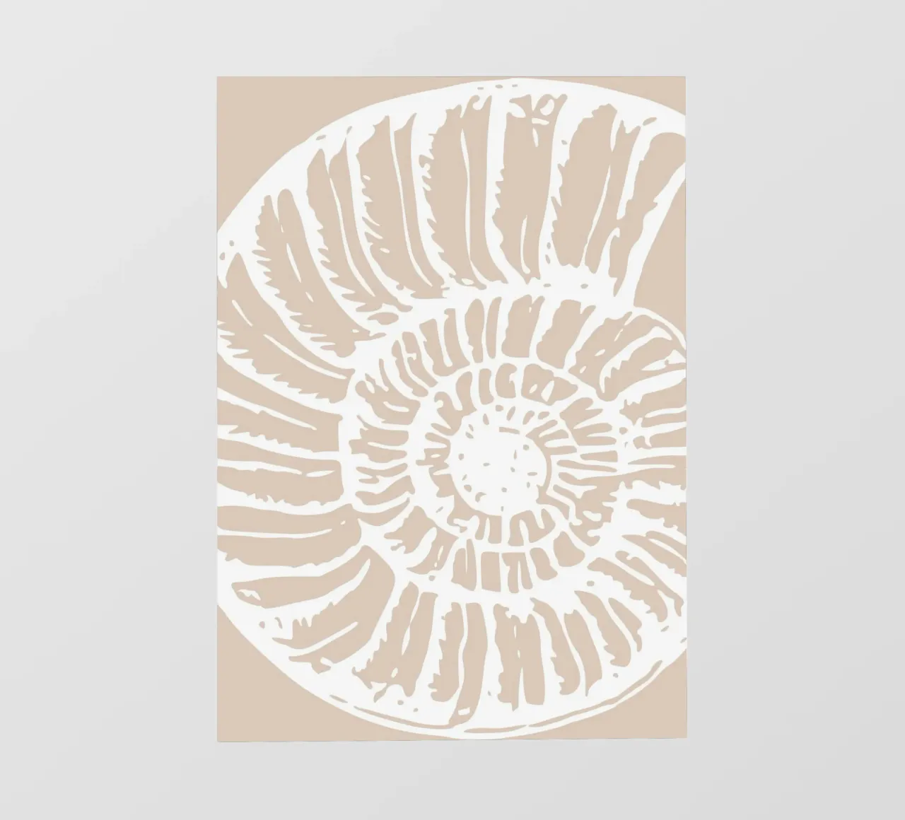 Nautilus Shell Beige Print - Minimalist Ocean Art lámina retroiluminada de ClubArt