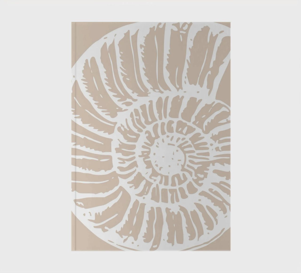 Nautilus Shell Beige Print - Minimalist Ocean Art notebook by ClubArt