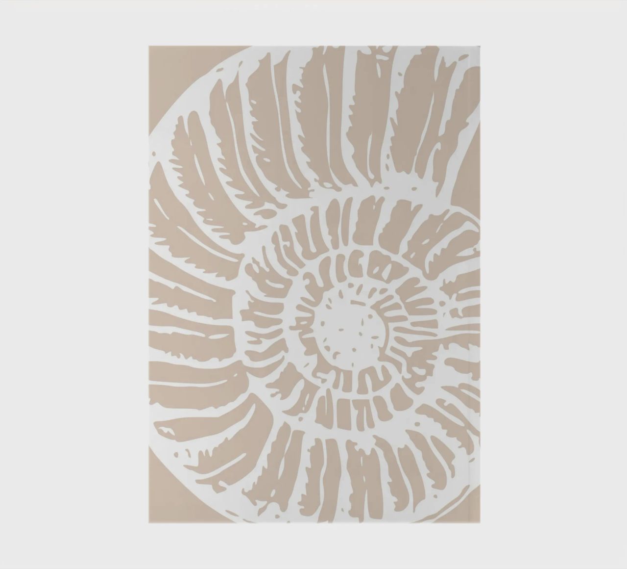 Nautilus Shell Beige Print - Minimalist Ocean Art notebook by ClubArt