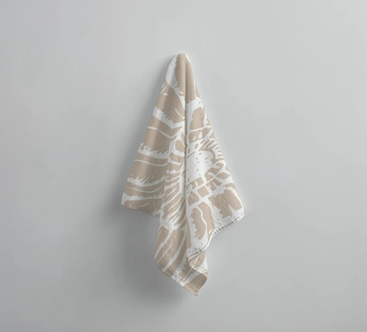 Nautilus Shell Beige Print - Minimalist Ocean Art towel by ClubArt
