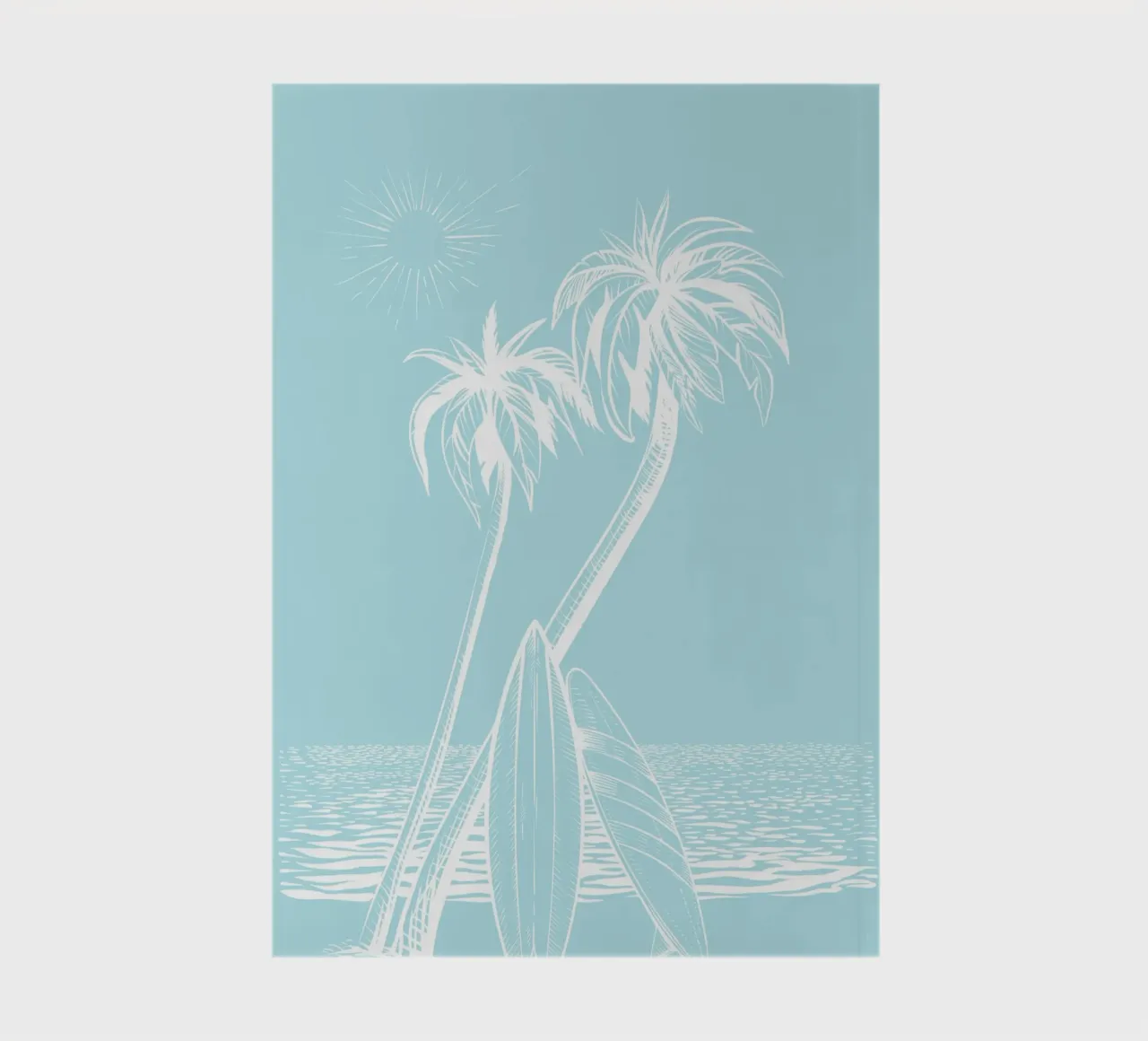 Beach Sunset Surf Palms Print - Coastal Summer Vibes notebook by ClubArt