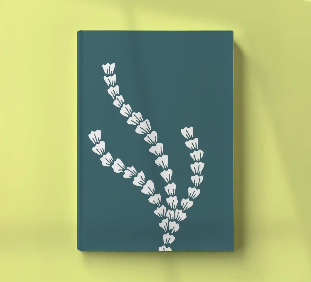 Stylized Seaweed Motif Print - Teal Coastal Art notebook by ClubArt