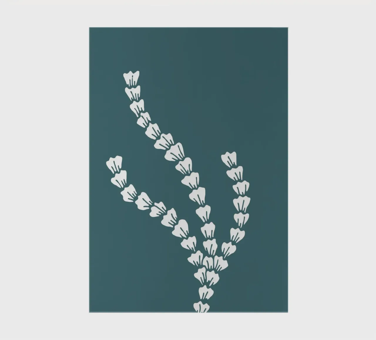Stylized Seaweed Motif Print - Teal Coastal Art notebook by ClubArt