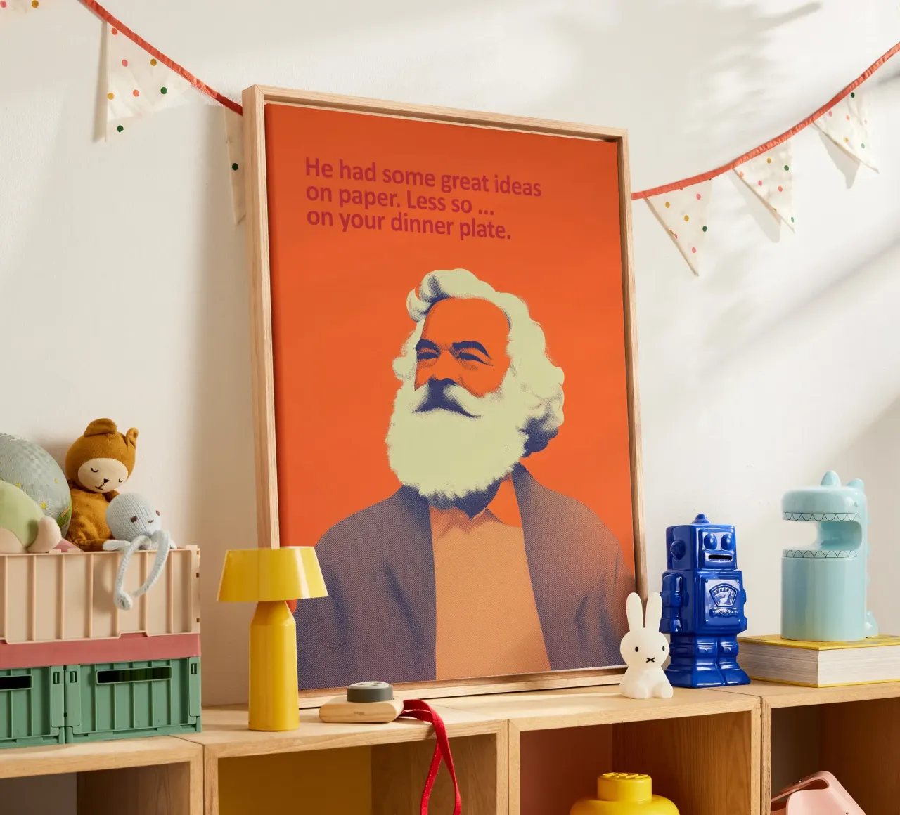 Karl Marx | Filosofia con umorismo tela con Cornice a cassetta da Autofocus