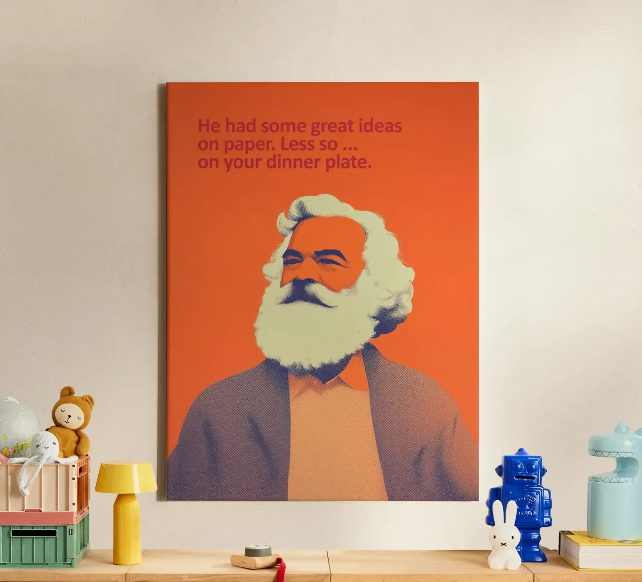 Karl Marx | Filosofia con umorismo tela con Cornice a cassetta da Autofocus