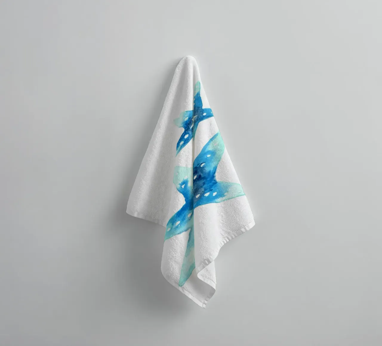 Azure zeester Afdrukken - Kust Marine Kunst badhanddoek van ClubArt