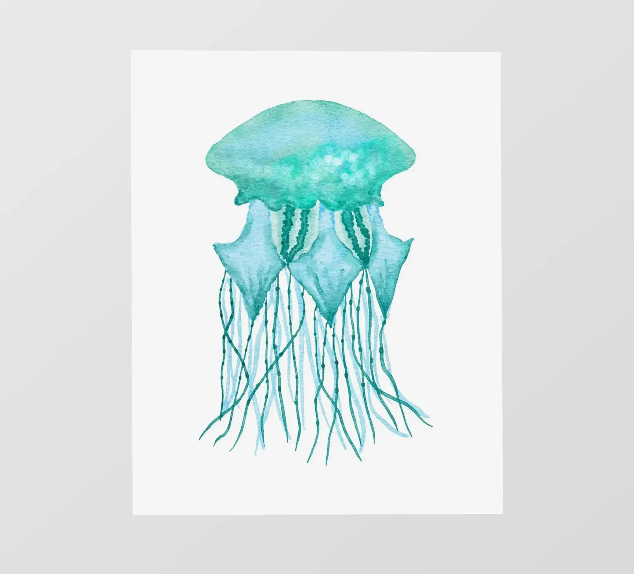 Stampa acquerellata di meduse - Arte eterea dell'oceano pellicola backlit da ClubArt