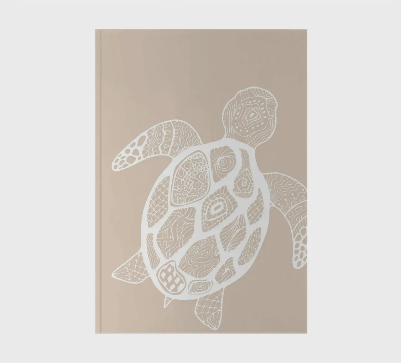 Intricate Sea Turtle Line Art - Neutral Ocean Decor notebook by ClubArt