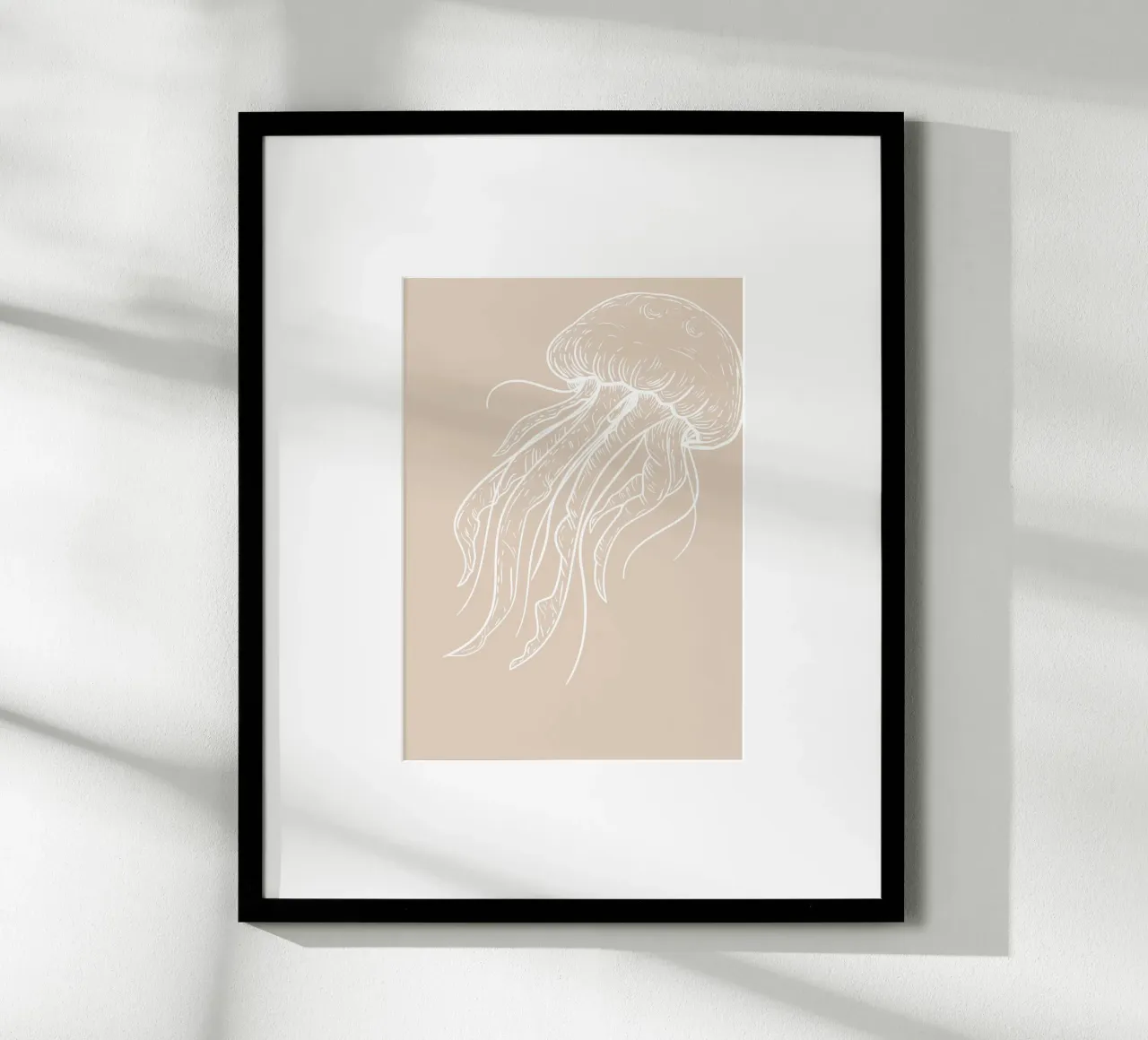 Ätherische Quallen Line Art - Neutrale Ozean Dekoration Poster von ClubArt
