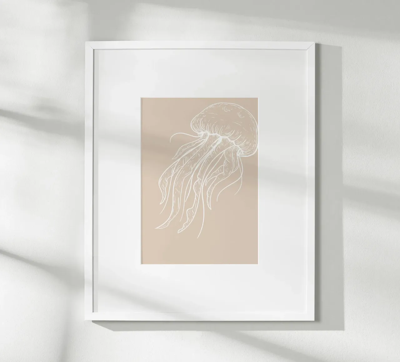 Ätherische Quallen Line Art - Neutrale Ozean Dekoration Poster von ClubArt