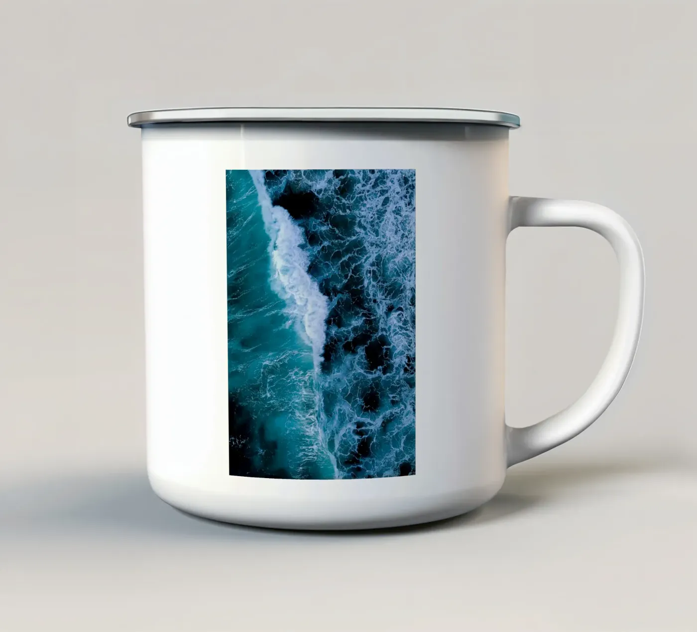 Waves enamel mug by Thilo Grøsch