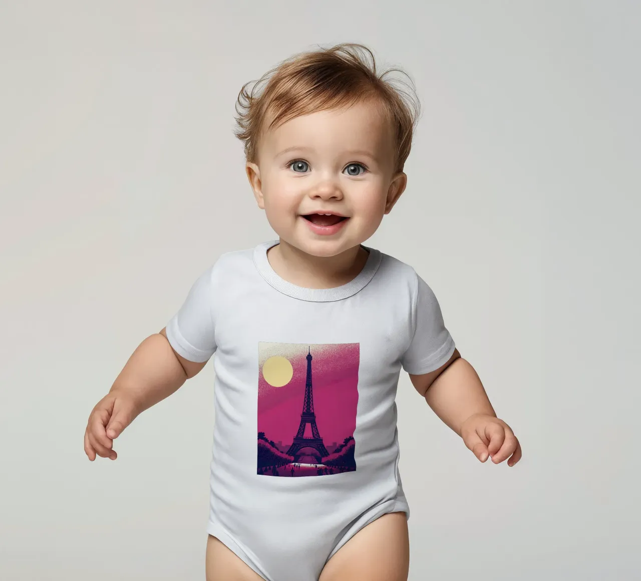 Eiffelturm Kurzarm Babybody von SOUL SHOP