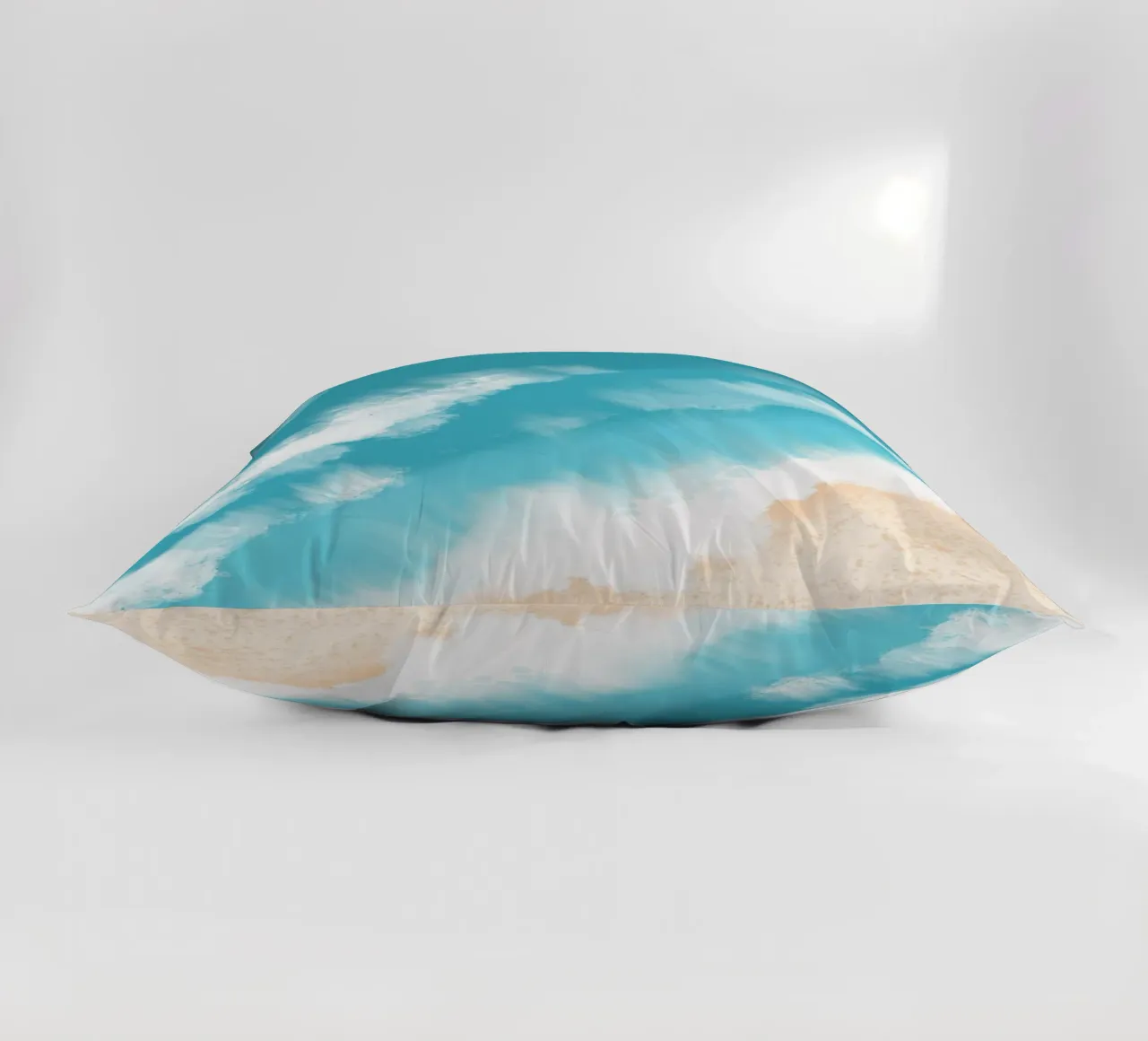 Aerial Beach Waves Art Print - Coastal Ocean View decorative cushion by ClubArt