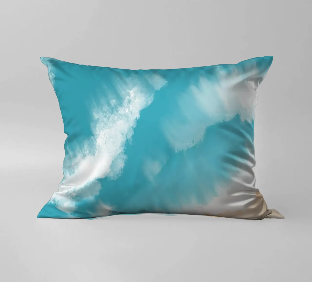 Aerial Beach Waves Art Print - Coastal Ocean View decorative cushion by ClubArt