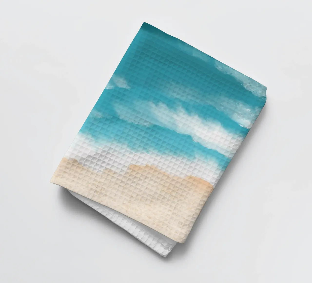 Impression d'art "Aerial Beach Waves" - Vue côtière de l'océan torchon de ClubArt