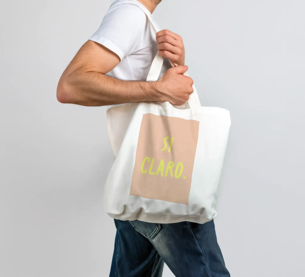 Si claro. borsa in juta da FRICKE DESIGN