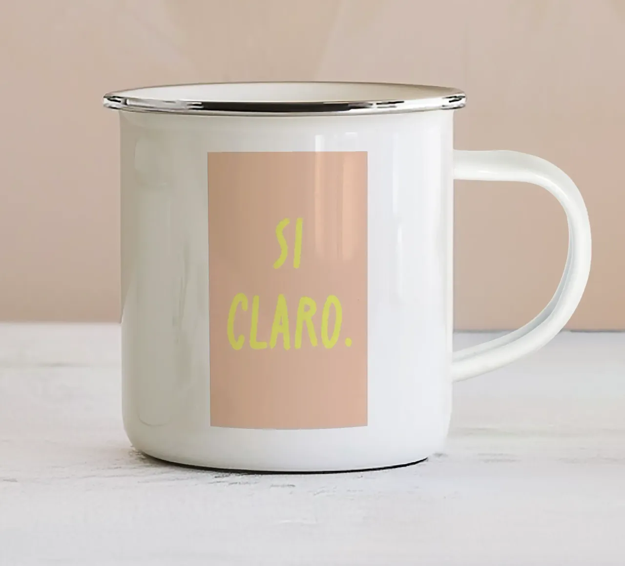 Si claro. tazza in smalto da FRICKE DESIGN