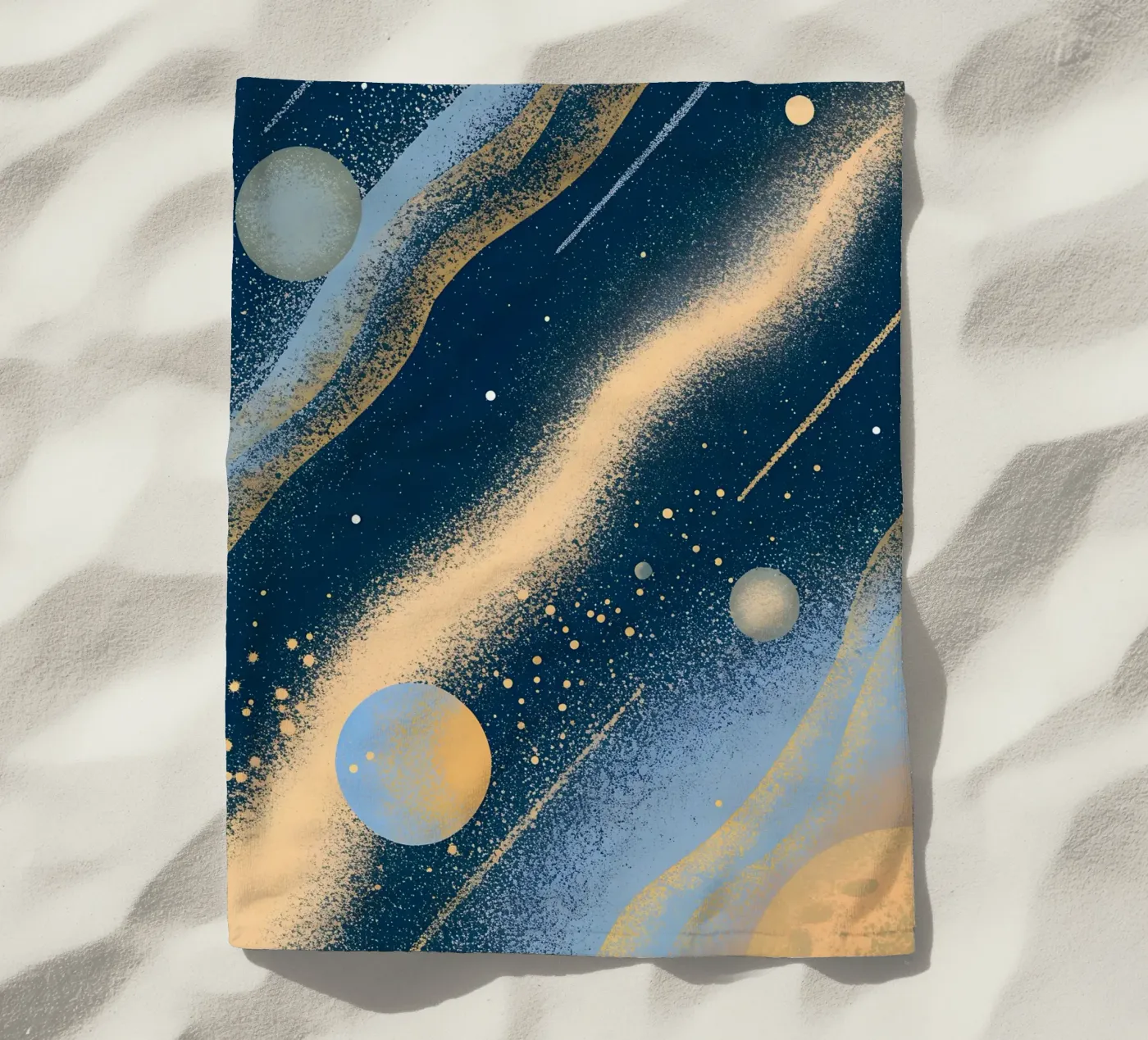 Planeten in de ruimte strandhanddoek van SOUL SHOP