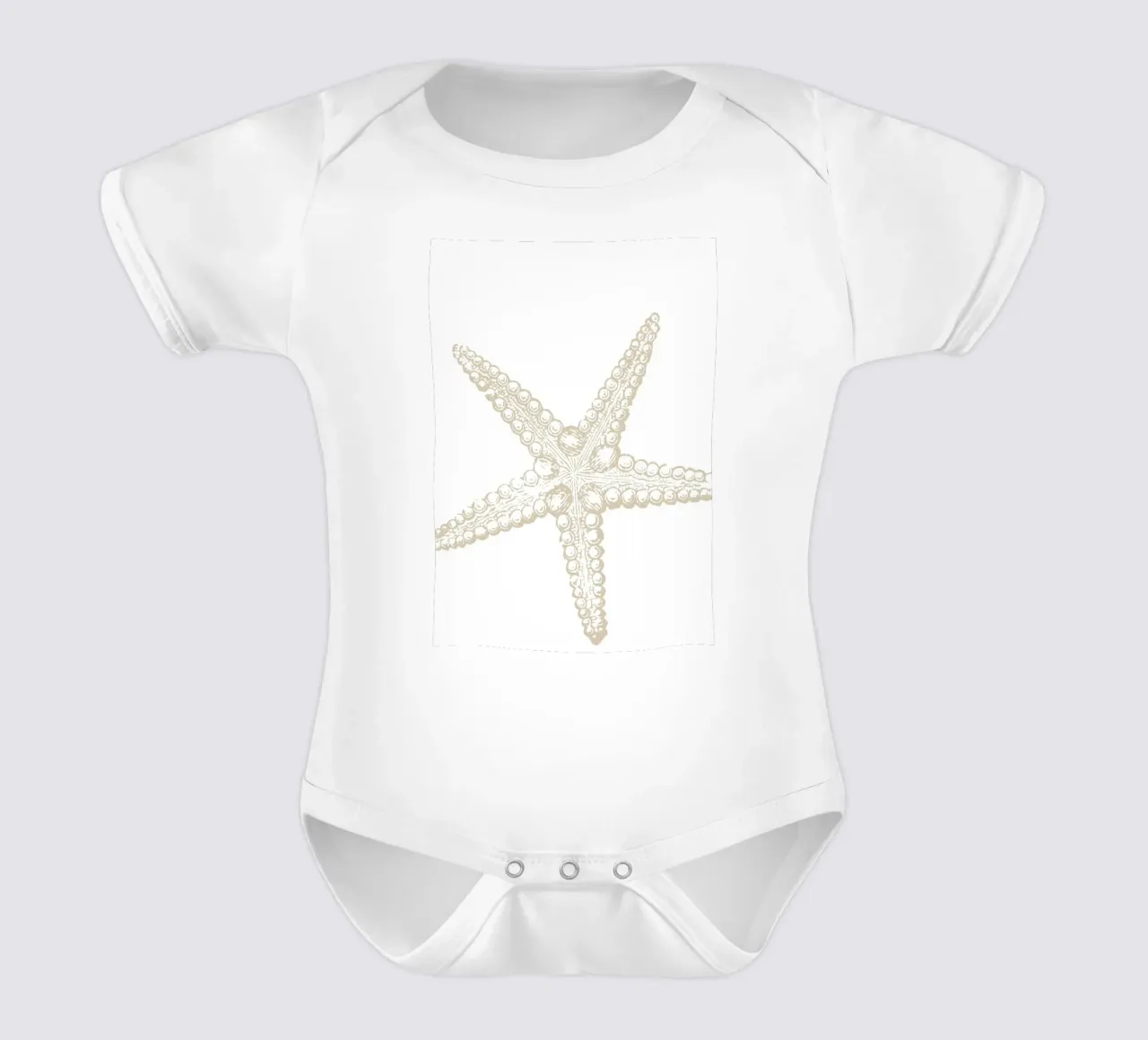 Vintage Starfish Line Art - Neutro bianco oceano body neonato maniche corte da ClubArt