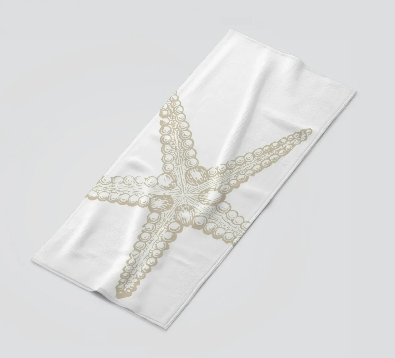 Vintage Starfish Line Art - Neutro bianco oceano telo mare da ClubArt