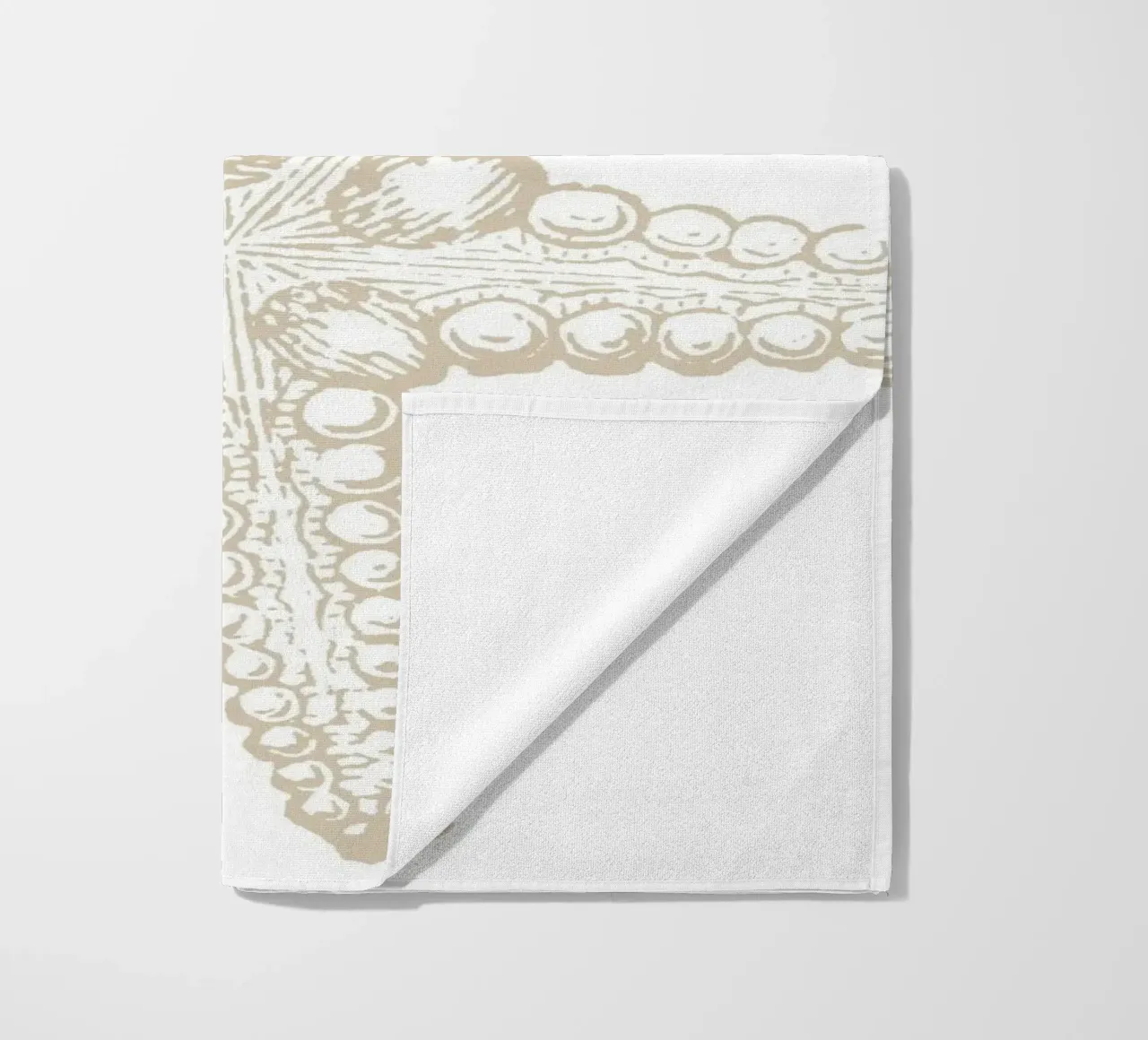 Vintage Starfish Line Art - Neutro bianco oceano telo mare da ClubArt