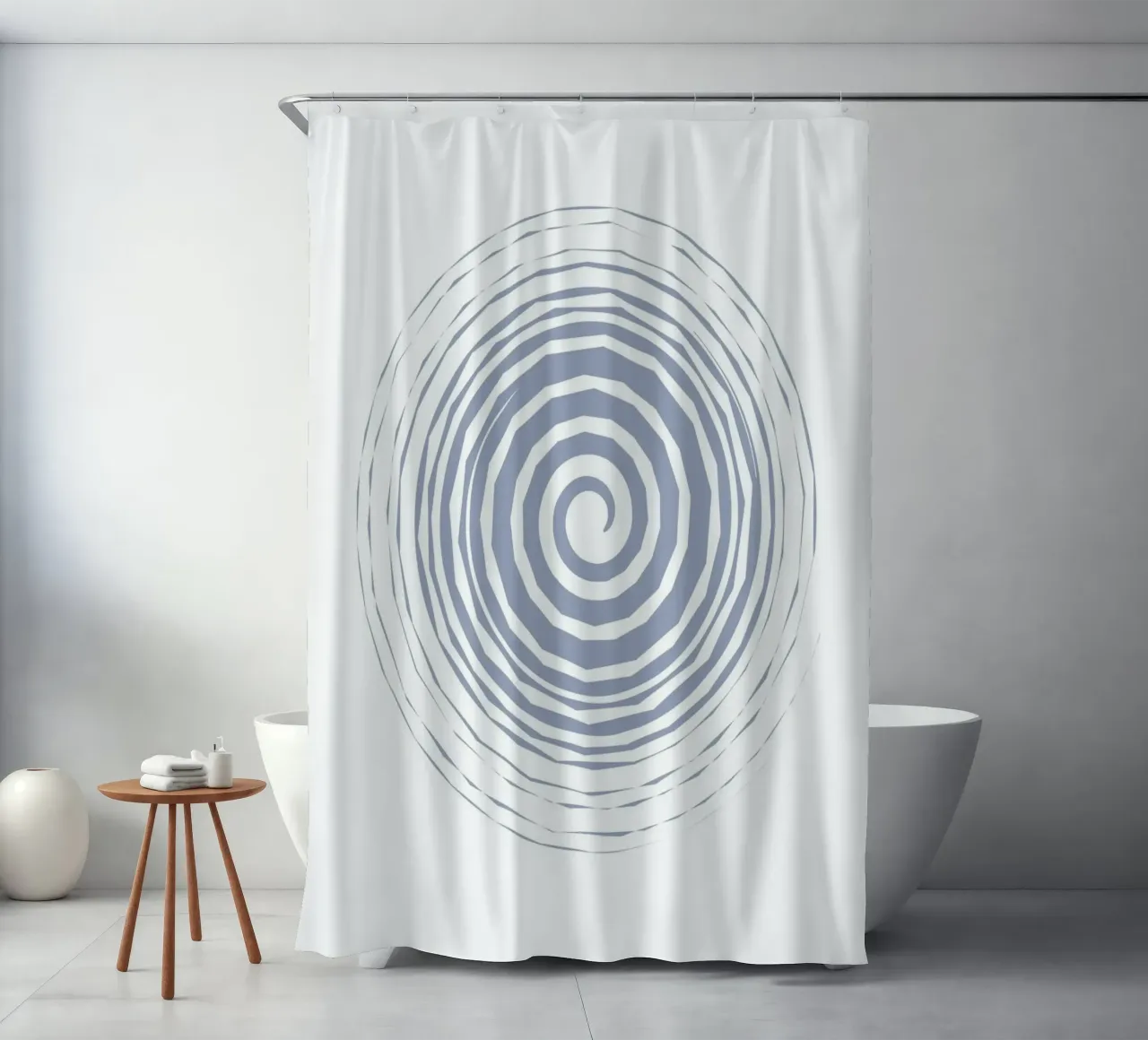 Hypnotic Spiral Minimalist Art - Modern Abstract Print rideau de douche de ClubArt