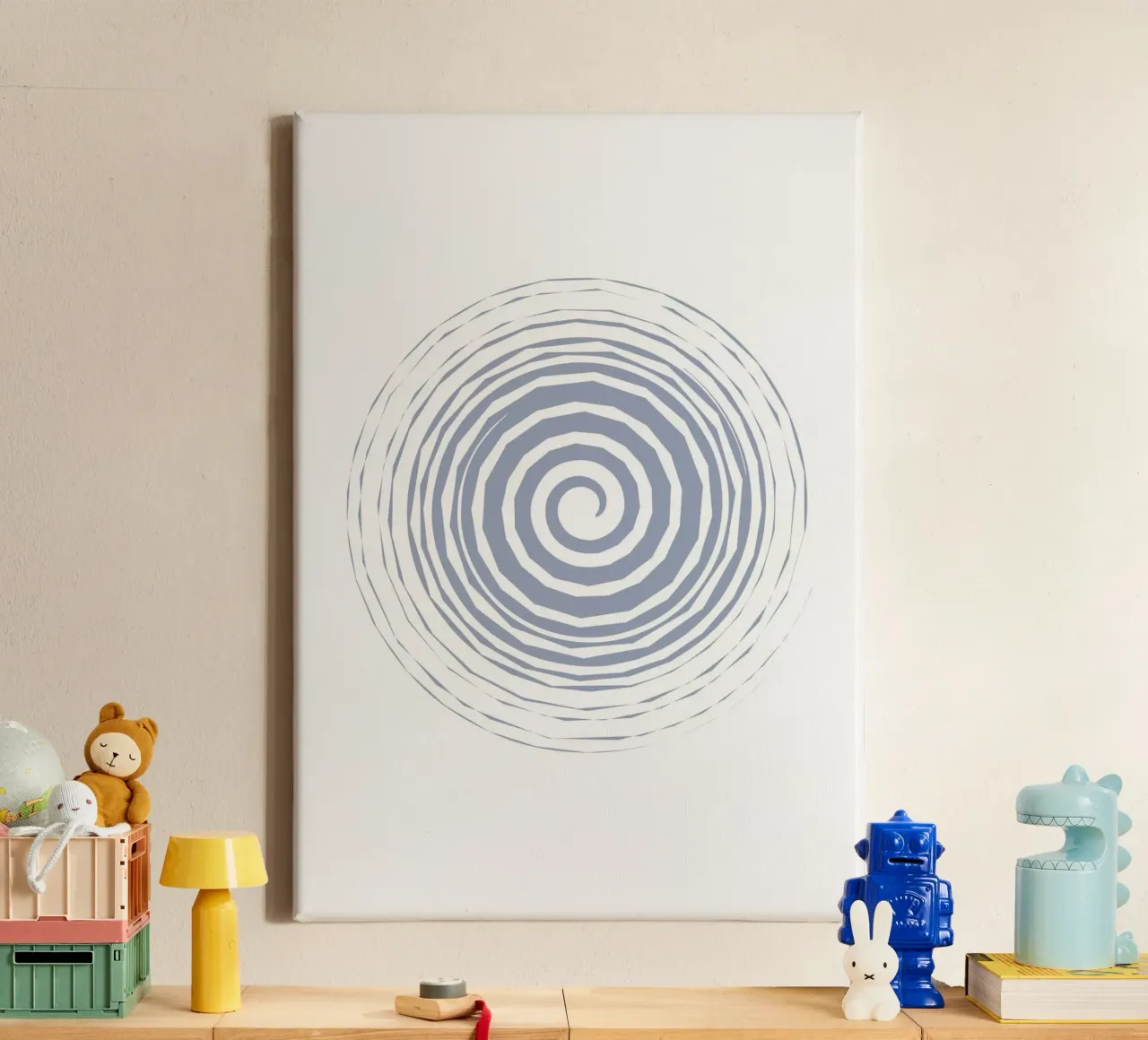 Hypnotic Spiral Minimalist Art - Modern Abstract Print canvas by ClubArt