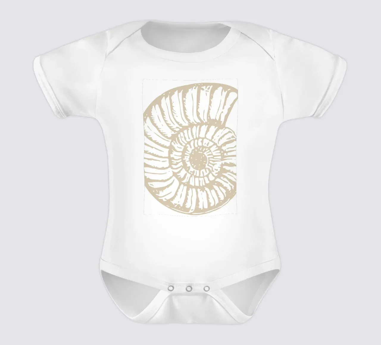 Nautilus Shell Neutral Print - Classic Coastal Art body de bebé de ClubArt