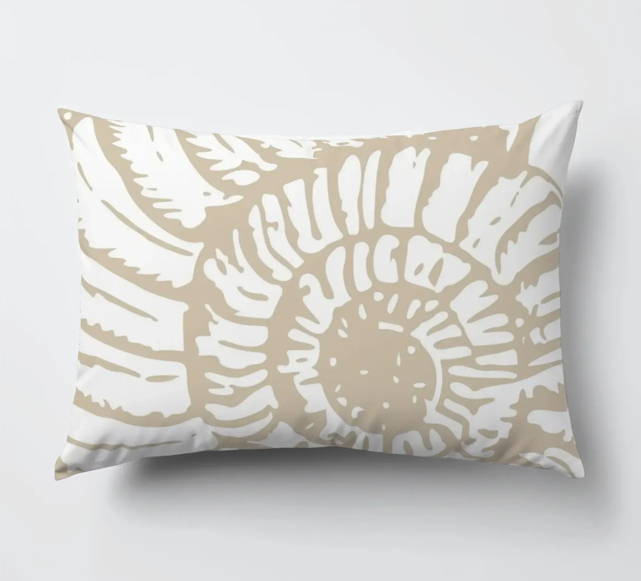 Nautilus Shell Neutral Print - Classic Coastal Art decorative cushion by ClubArt