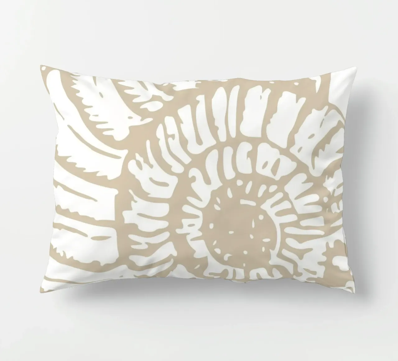 Nautilus Shell Neutral Print - Classic Coastal Art decorative cushion by ClubArt