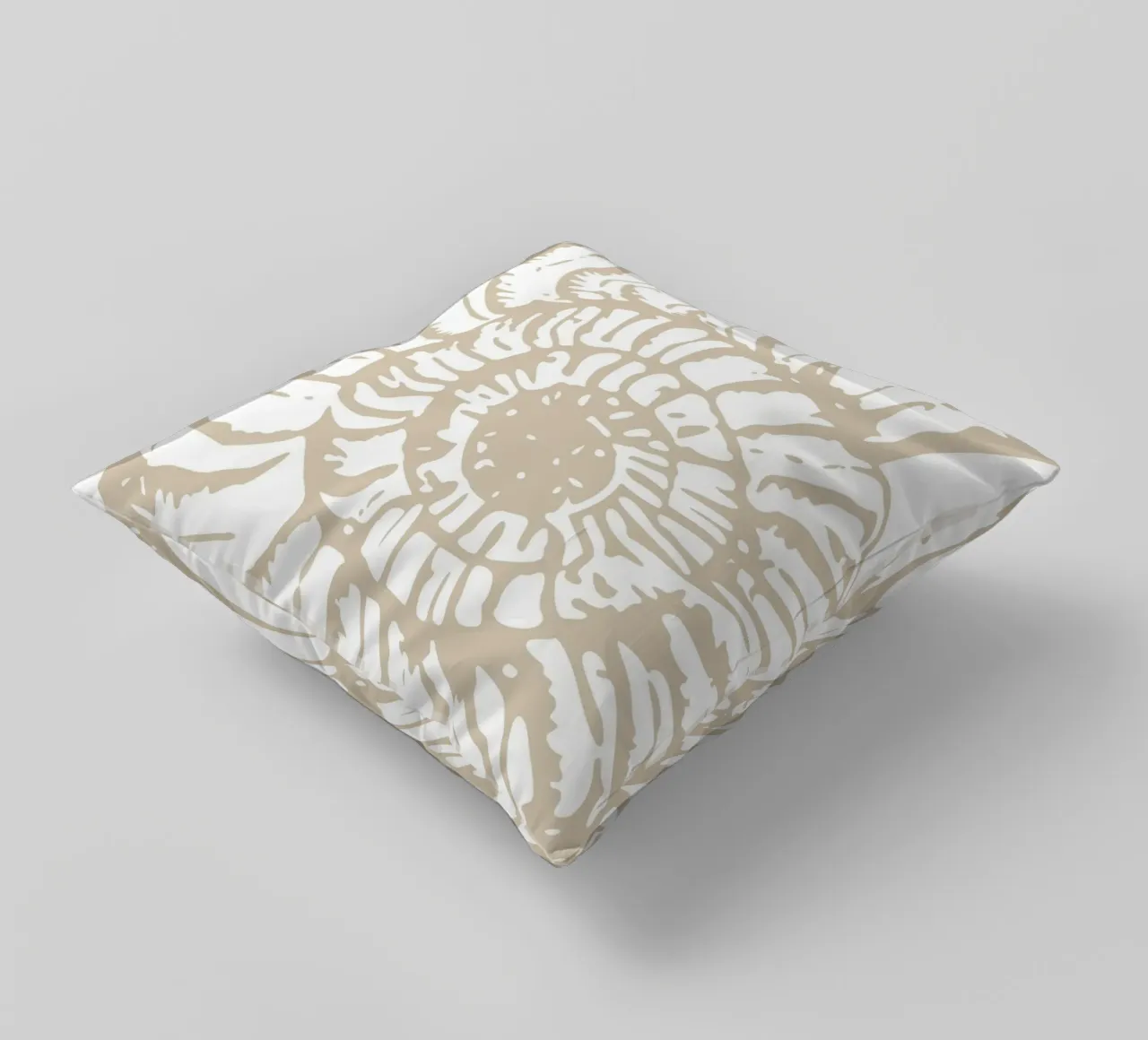 Nautilus Shell Neutral Print - Classic Coastal Art decorative cushion by ClubArt