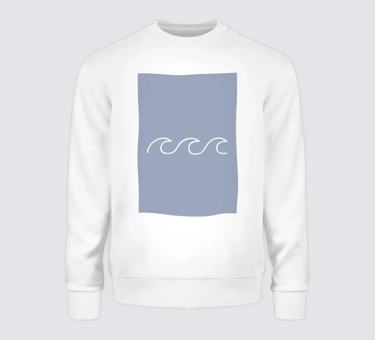 Minimalista Océano Olas Línea de Arte - Sereno Gris Azul sudadera de ClubArt
