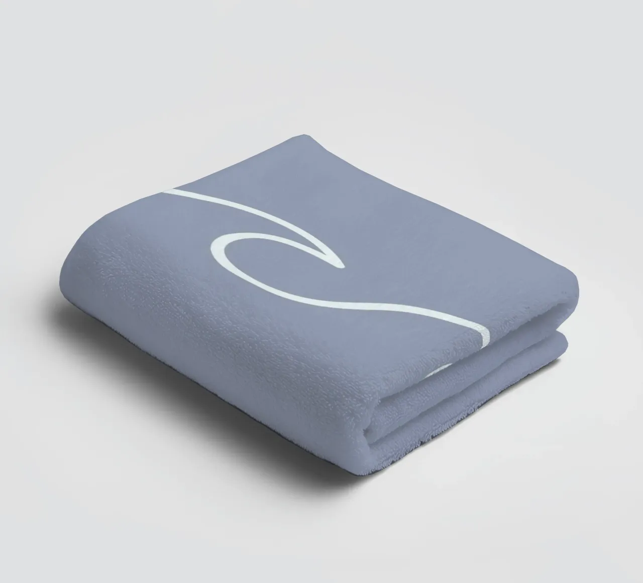 Minimalist Ocean Waves Line Art - Serene Gray Blue towel by ClubArt