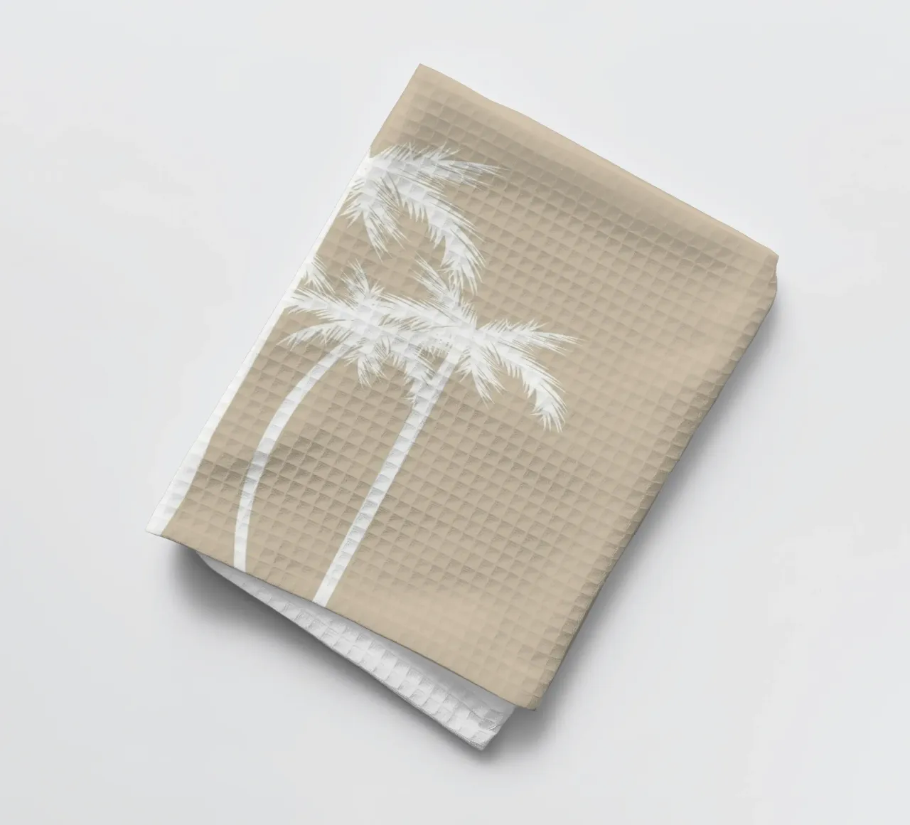 Tall Palm Silhouette Trio - Neutrale Tropische Kunst theedoek van ClubArt