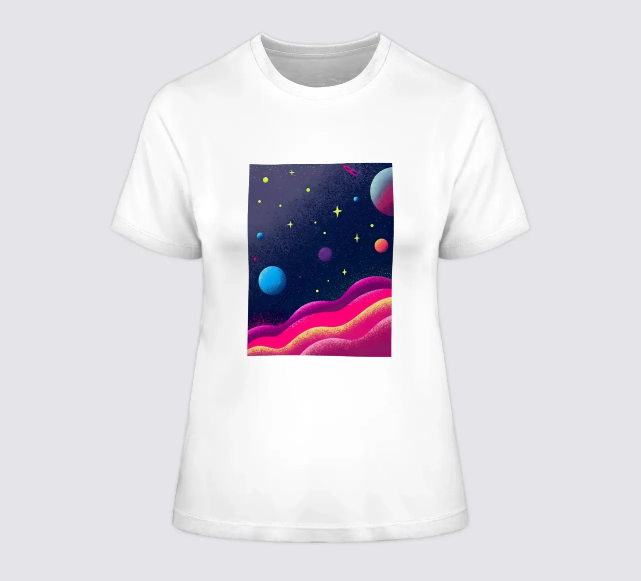 Outer Space Planets women's fitted t-shirt by SOUL SHOP