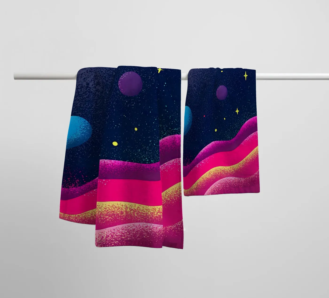 Planeten in de ruimte badhanddoek van SOUL SHOP