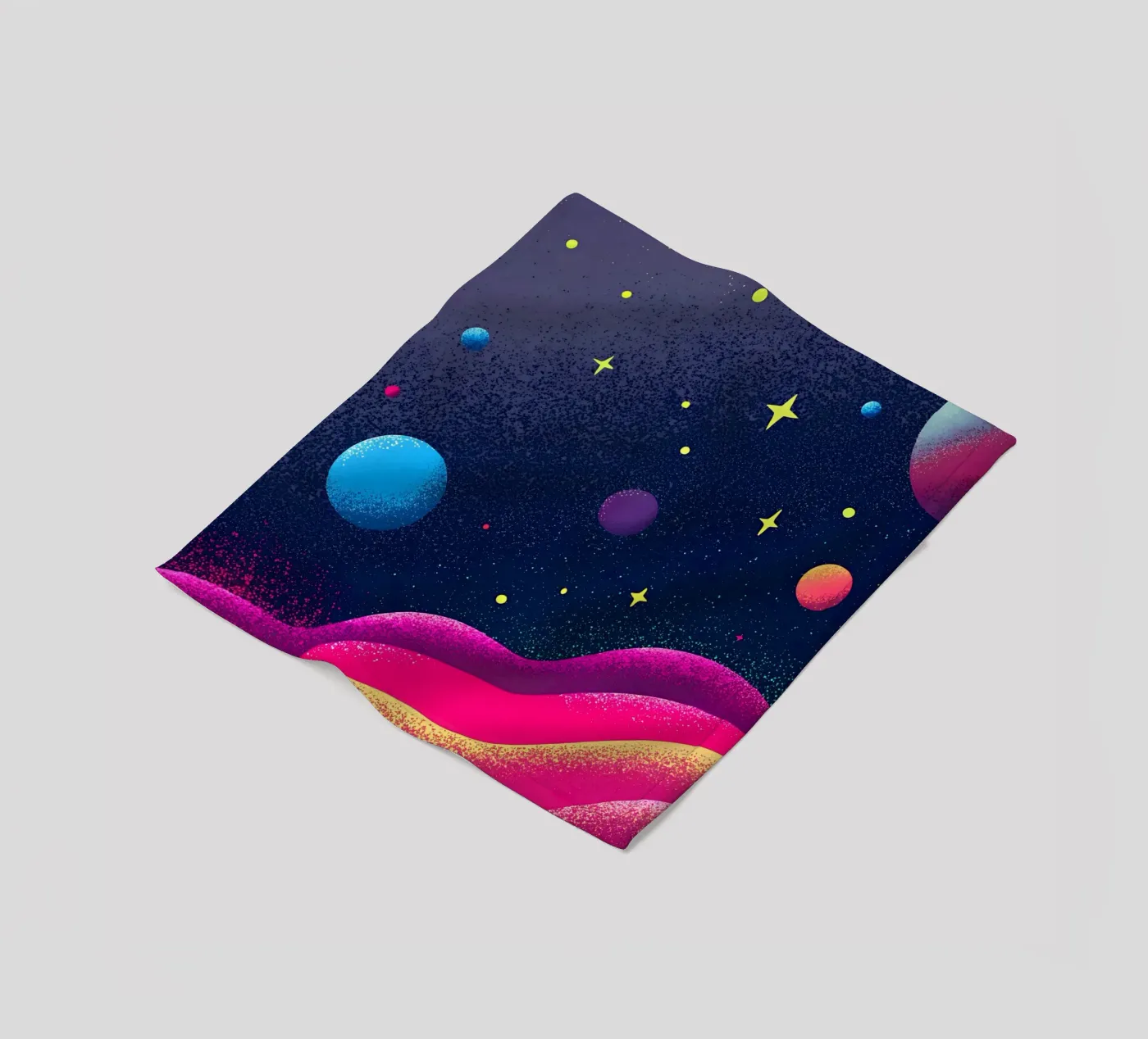 Outer Space Planets fleece blanket by SOUL SHOP