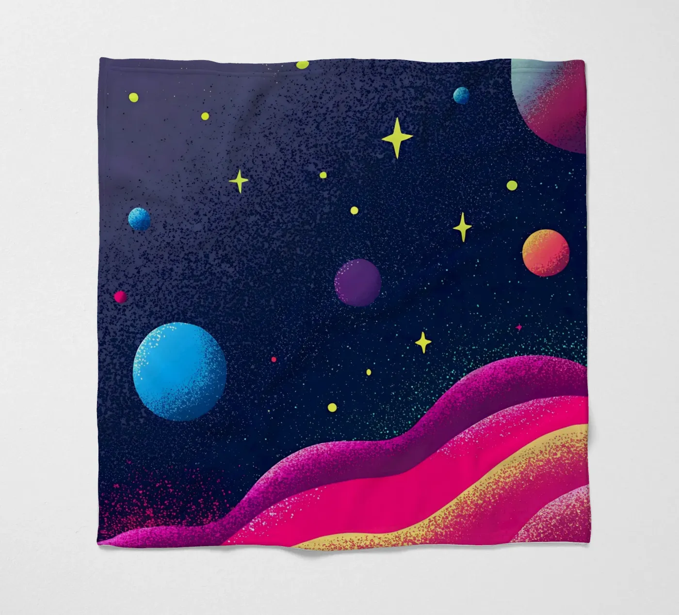 Planeten in de ruimte fleecedeken van SOUL SHOP