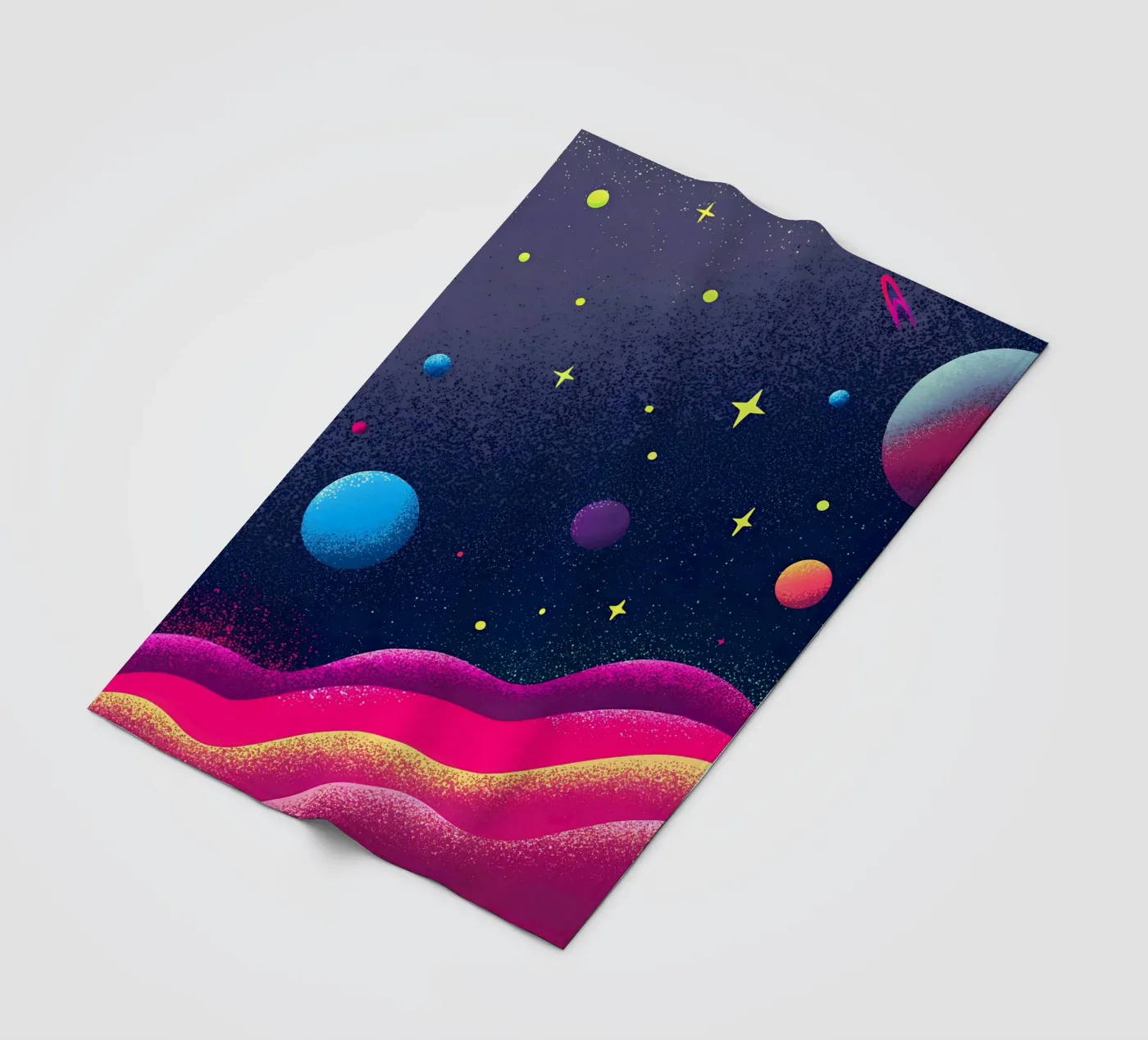 Outer Space Planets fleece blanket by SOUL SHOP