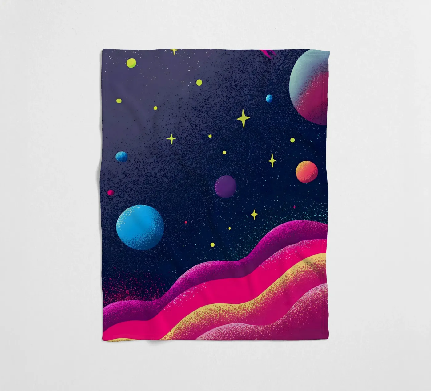 Outer Space Planets fleece blanket by SOUL SHOP
