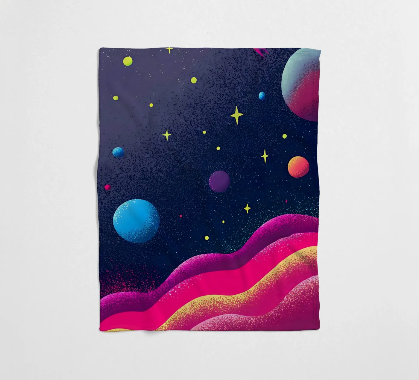 Planeten in de ruimte fleecedeken van SOUL SHOP