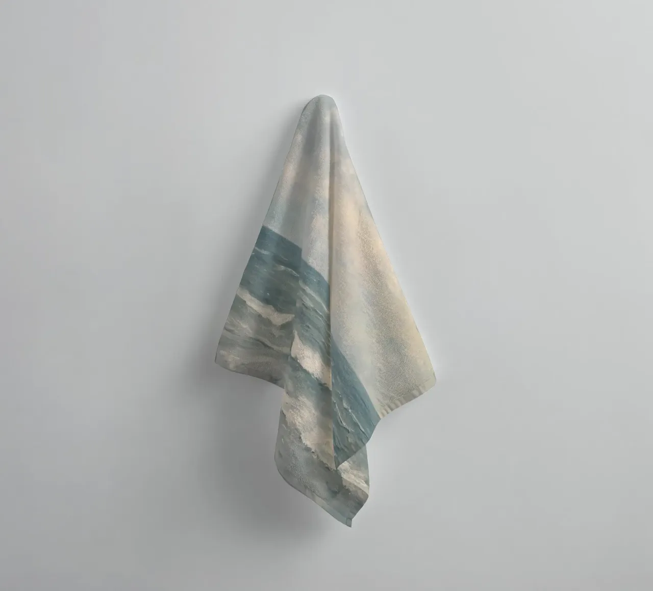 Misty Ocean Waves Seascape - Impressionist Art Print towel by ClubArt